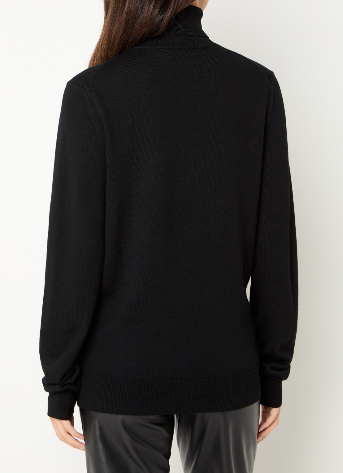 The Frankie Shop Eve fijngebreide coltrui van merino wol - achterkant 2 zwart