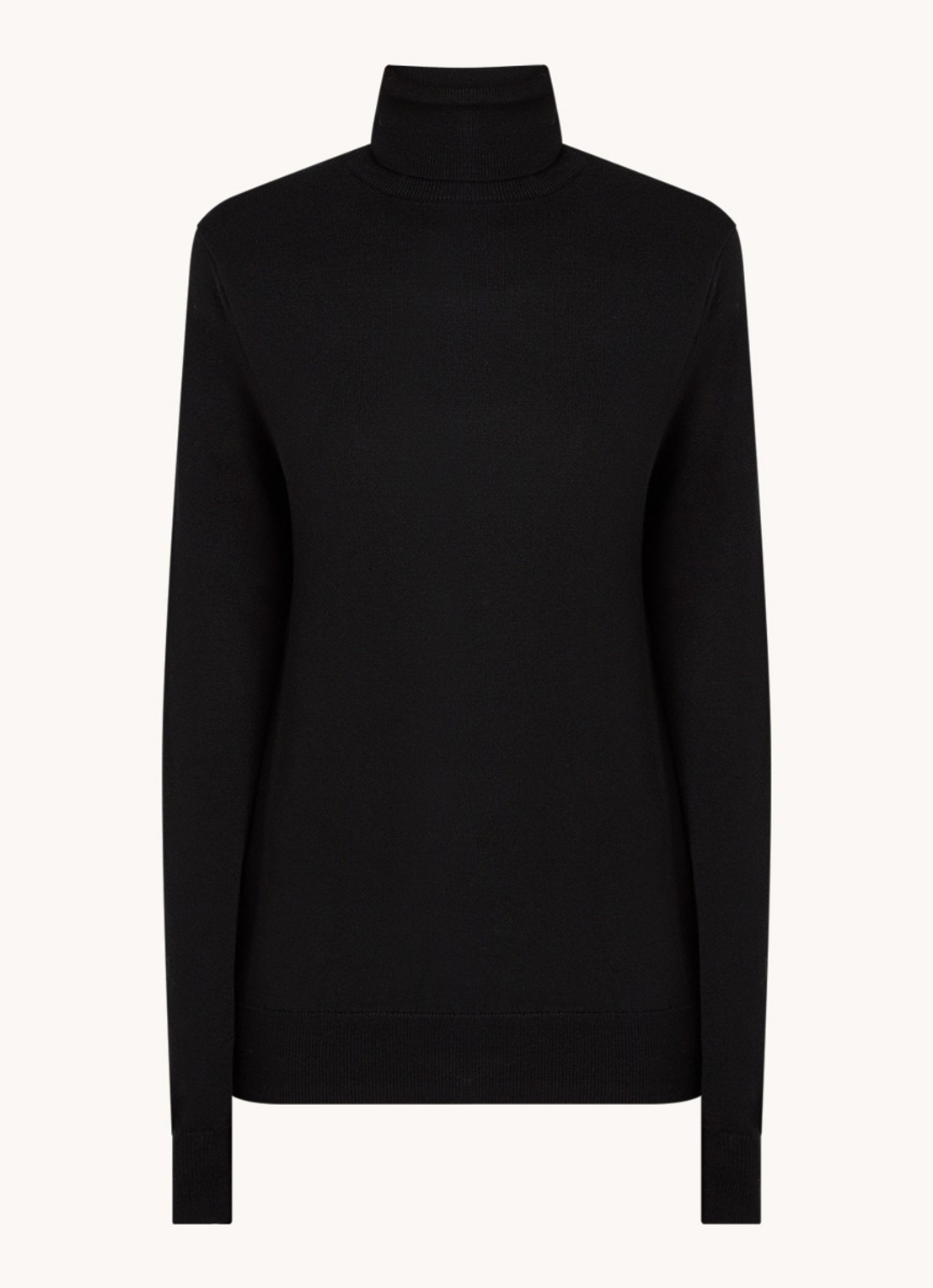 The Frankie Shop Eve fijngebreide coltrui van merino wol - voorkant 3 zwart