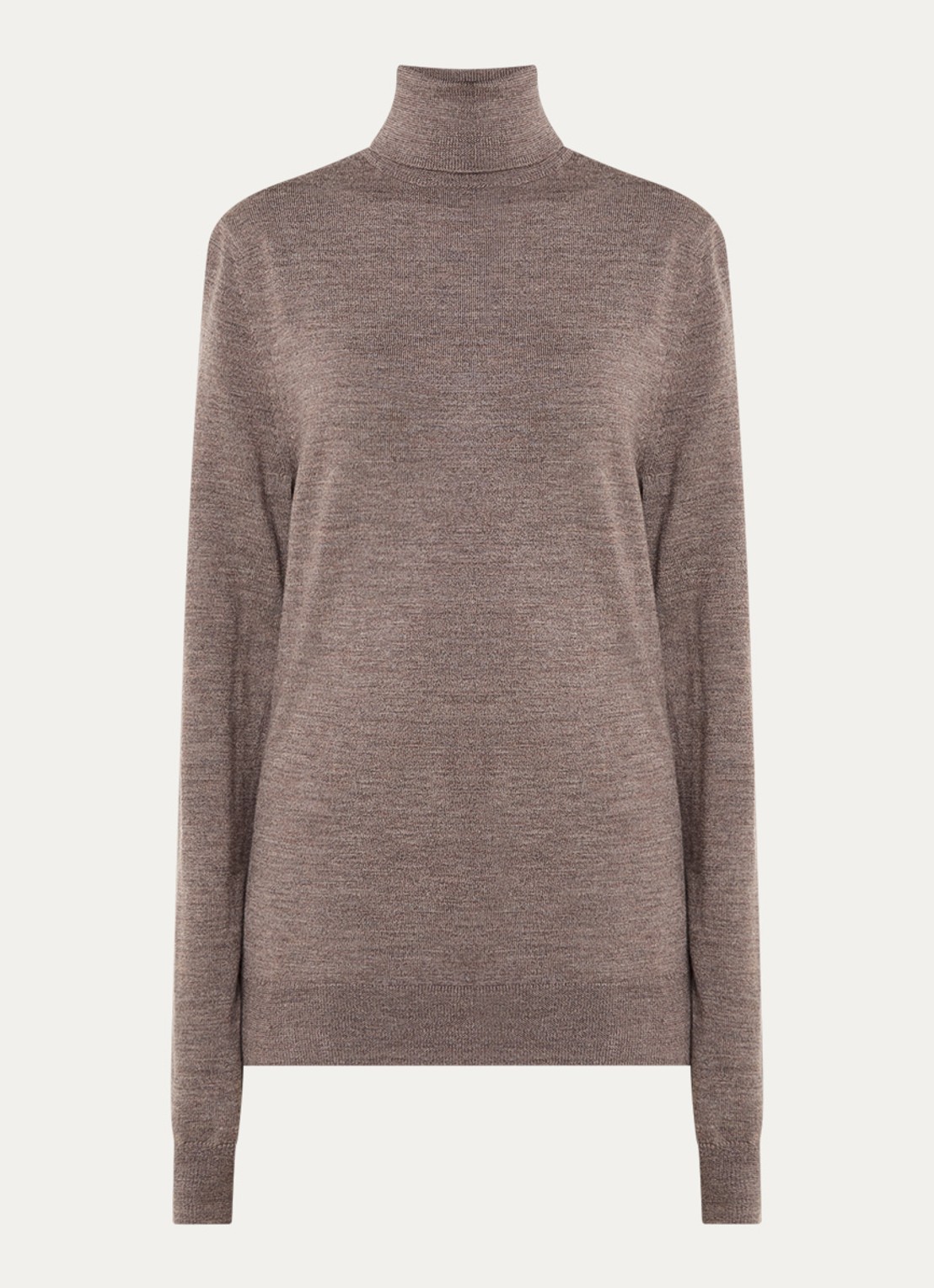 The Frankie Shop Eve fijngebreide trui van merino wol met col - voorkant 3 donkerbeige
