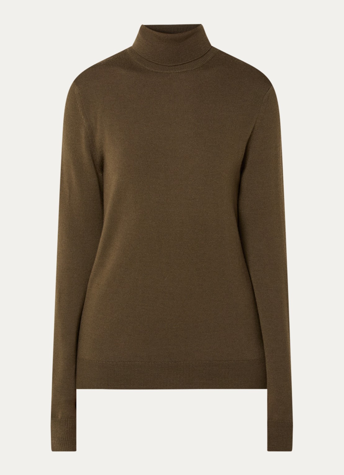 The Frankie Shop Eve fijngebreide trui van merino wol met col - voorkant 2 mosgroen