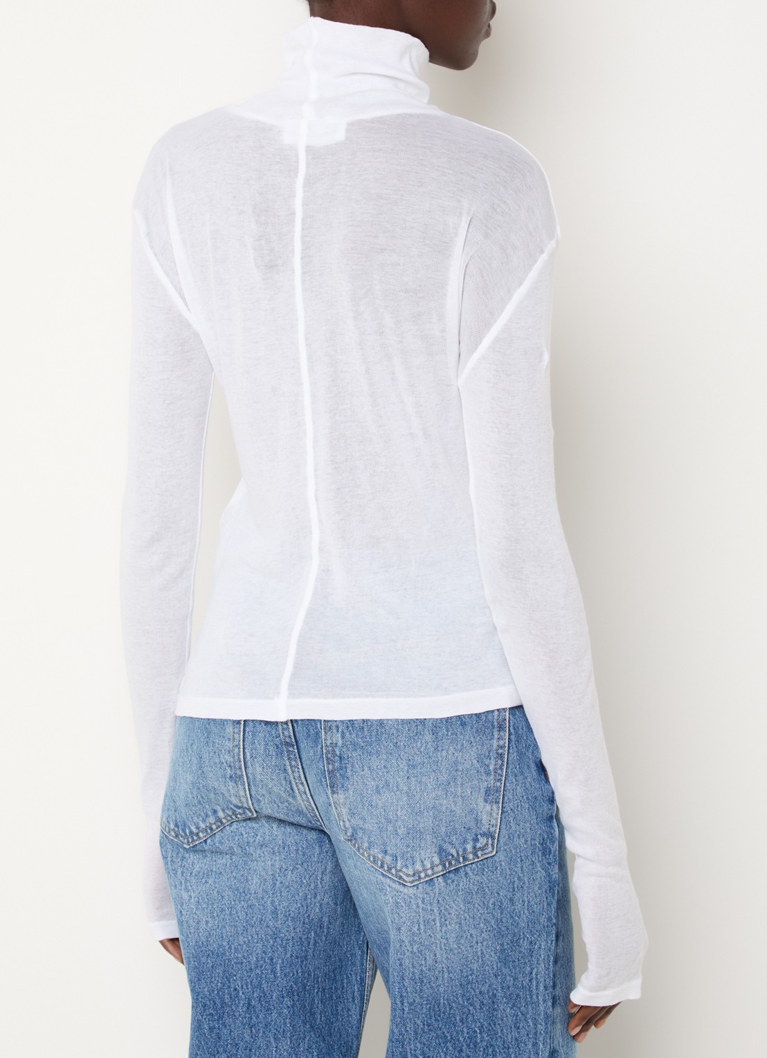 The Frankie Shop Evren semi-transparante top met col - achterkant wit