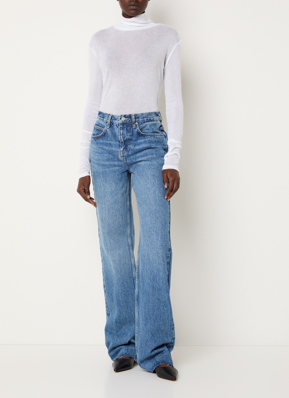 The Frankie Shop Evren semi-transparante top met col - voorkant 4 wit
