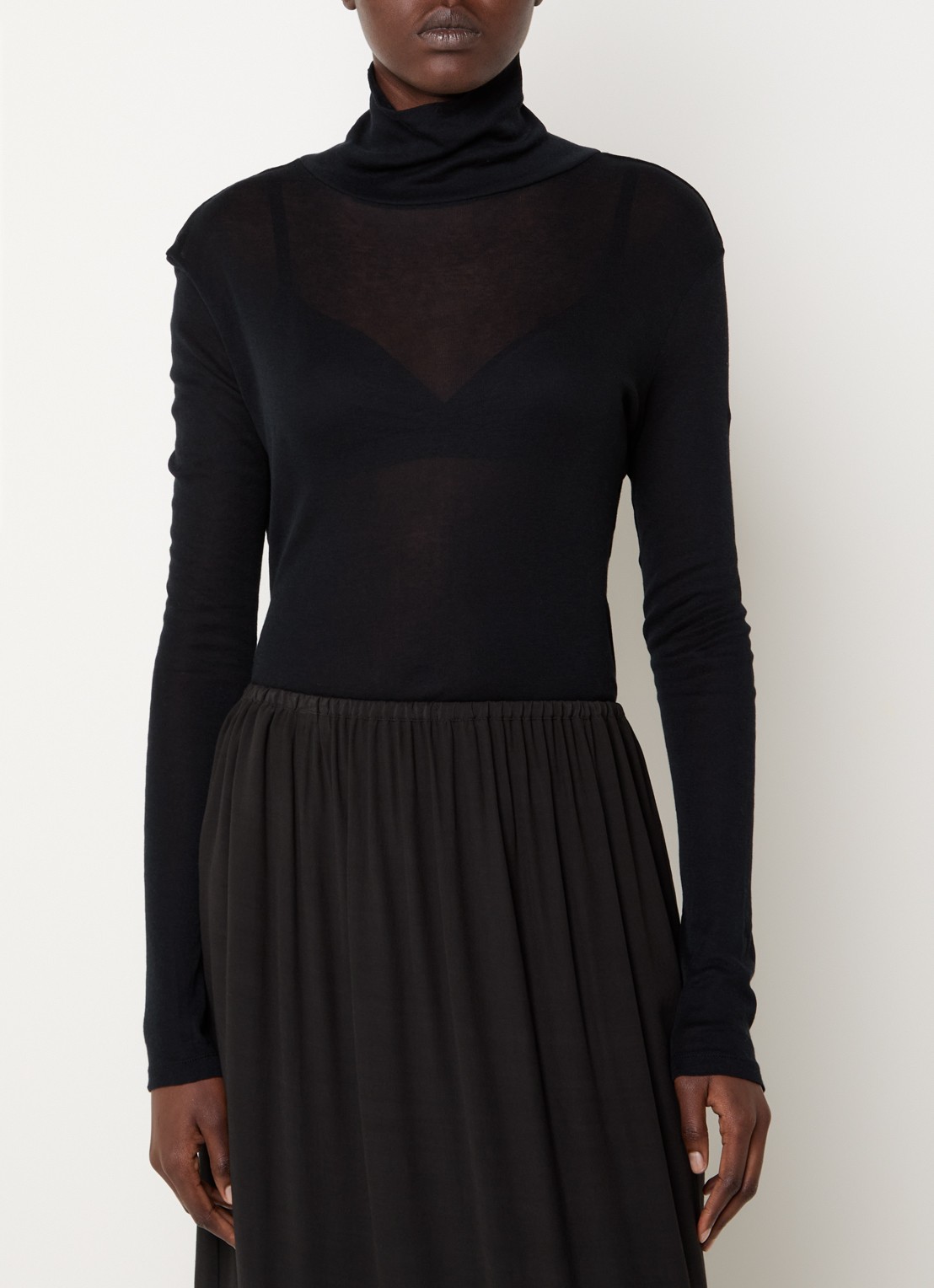 The Frankie Shop Evren semi-transparante top met col - detail 2 zwart