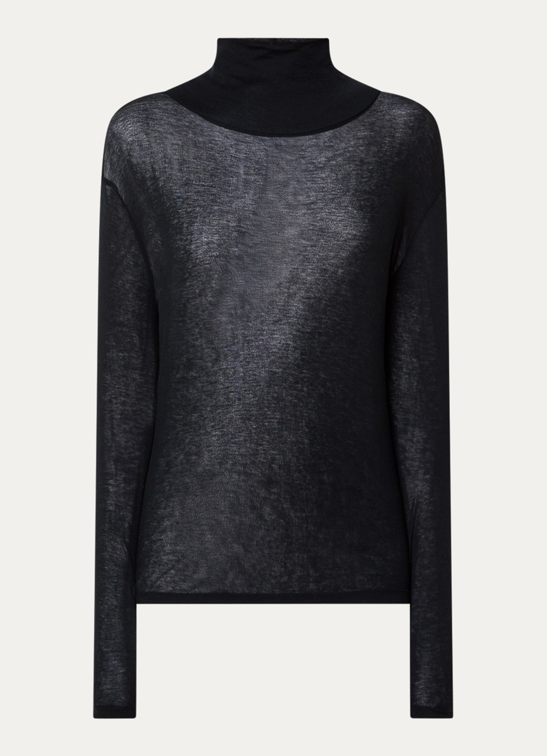 The Frankie Shop Evren semi-transparante top met col - voorkant 3 zwart
