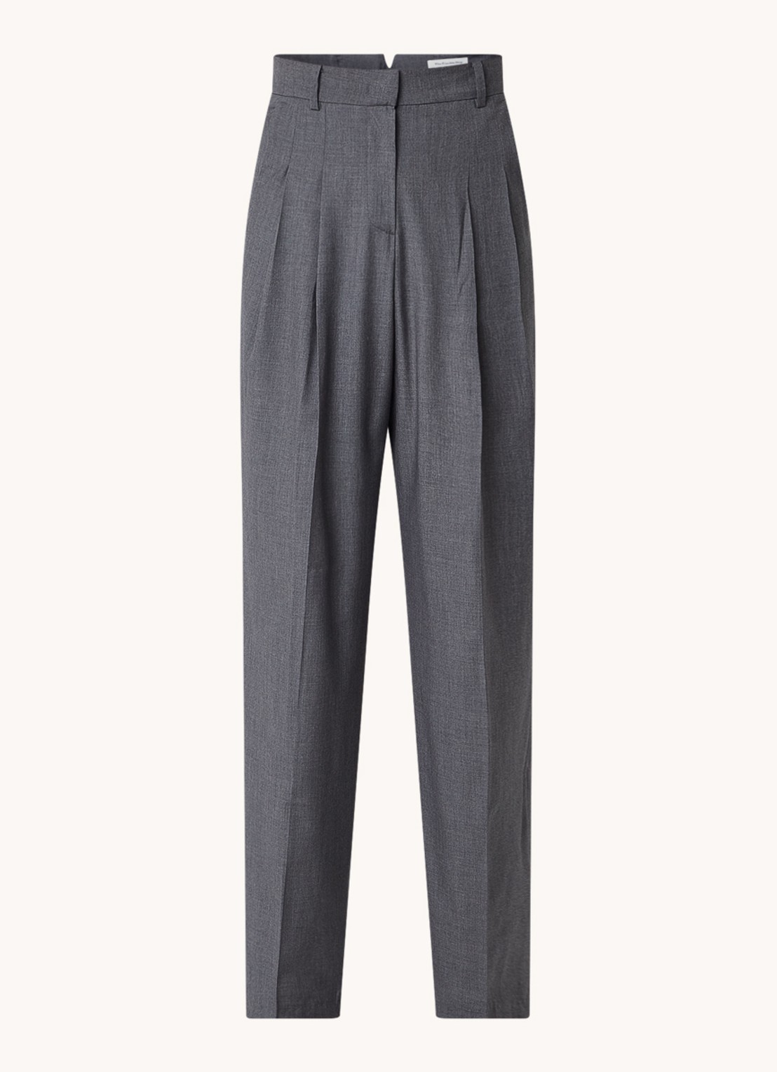 The Frankie Shop Gelso high waist straight fit pantalon in wolblend - voorkant grijs