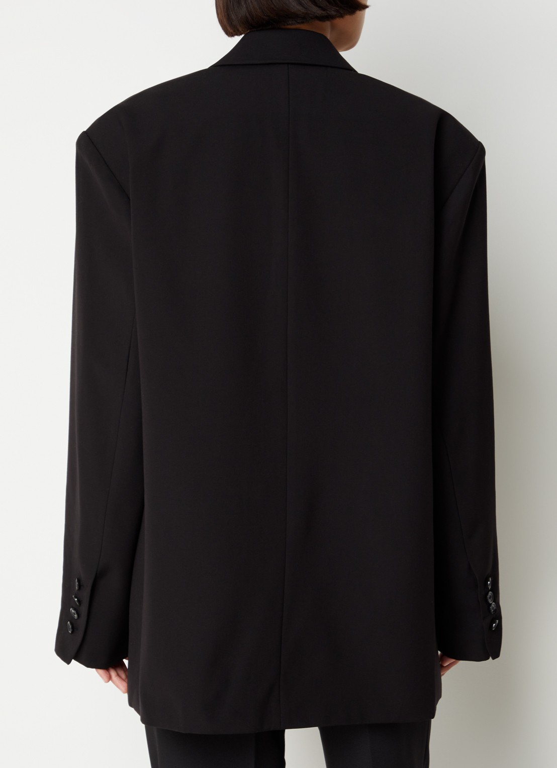 The Frankie Shop Gelso oversized blazer met klepzakken  - achterkant 2 zwart