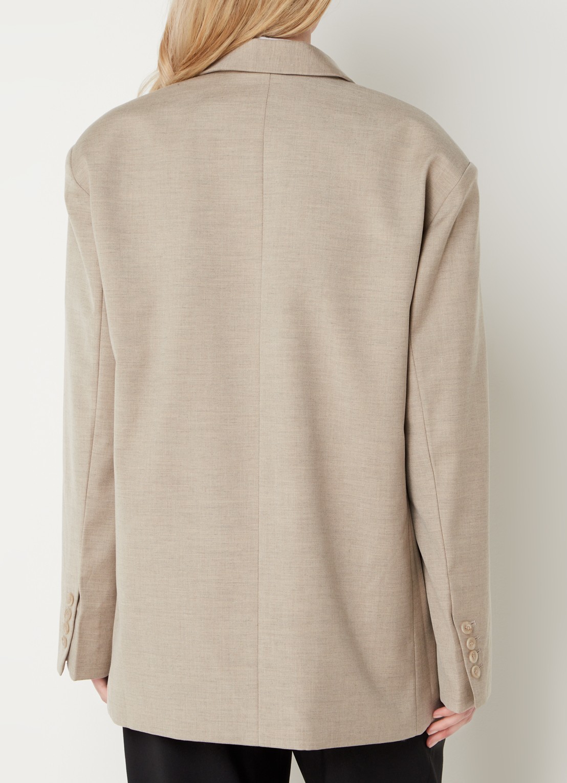 The Frankie Shop Gelso oversized blazer met klepzakken  - achterkant 4 zand