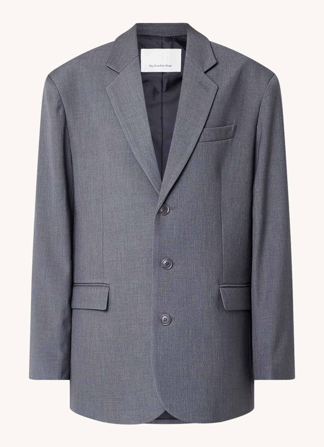The Frankie Shop Gelso oversized blazer met klepzakken  - voorkant 2 grijs