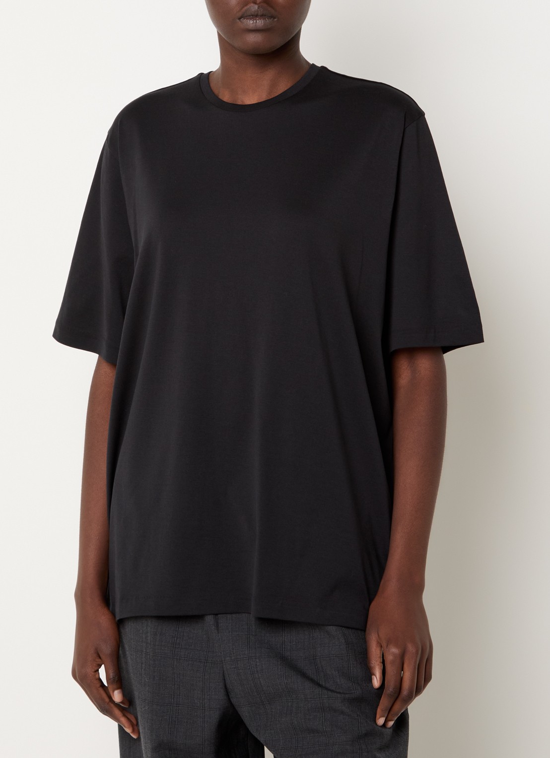 The Frankie Shop Harper T-shirt met ronde hals - detail 4 zwart