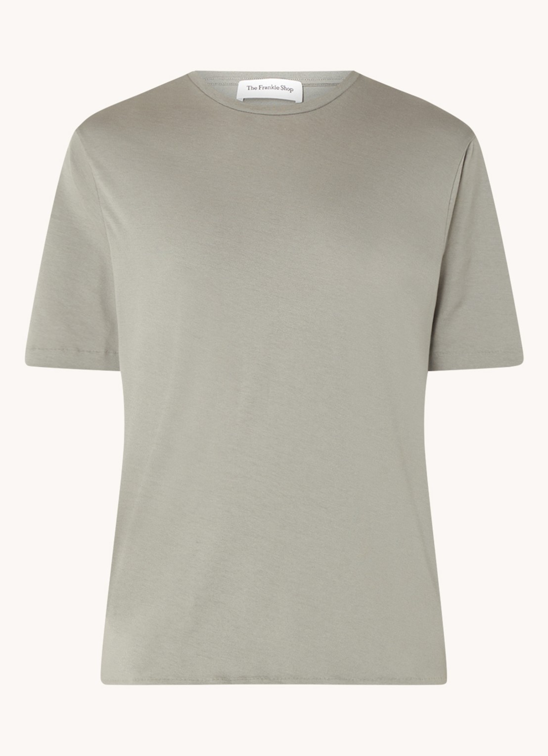 The Frankie Shop Harper T-shirt van  katoen - voorkant 2 olijfgroen