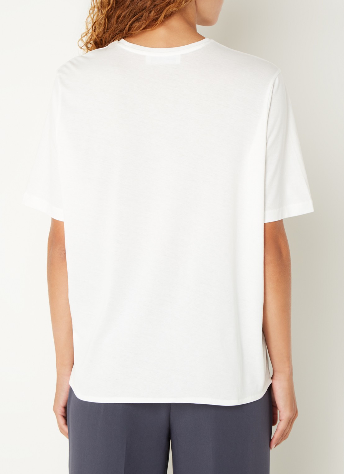 The Frankie Shop Harper T-shirt van  katoen - achterkant 4 gebroken wit