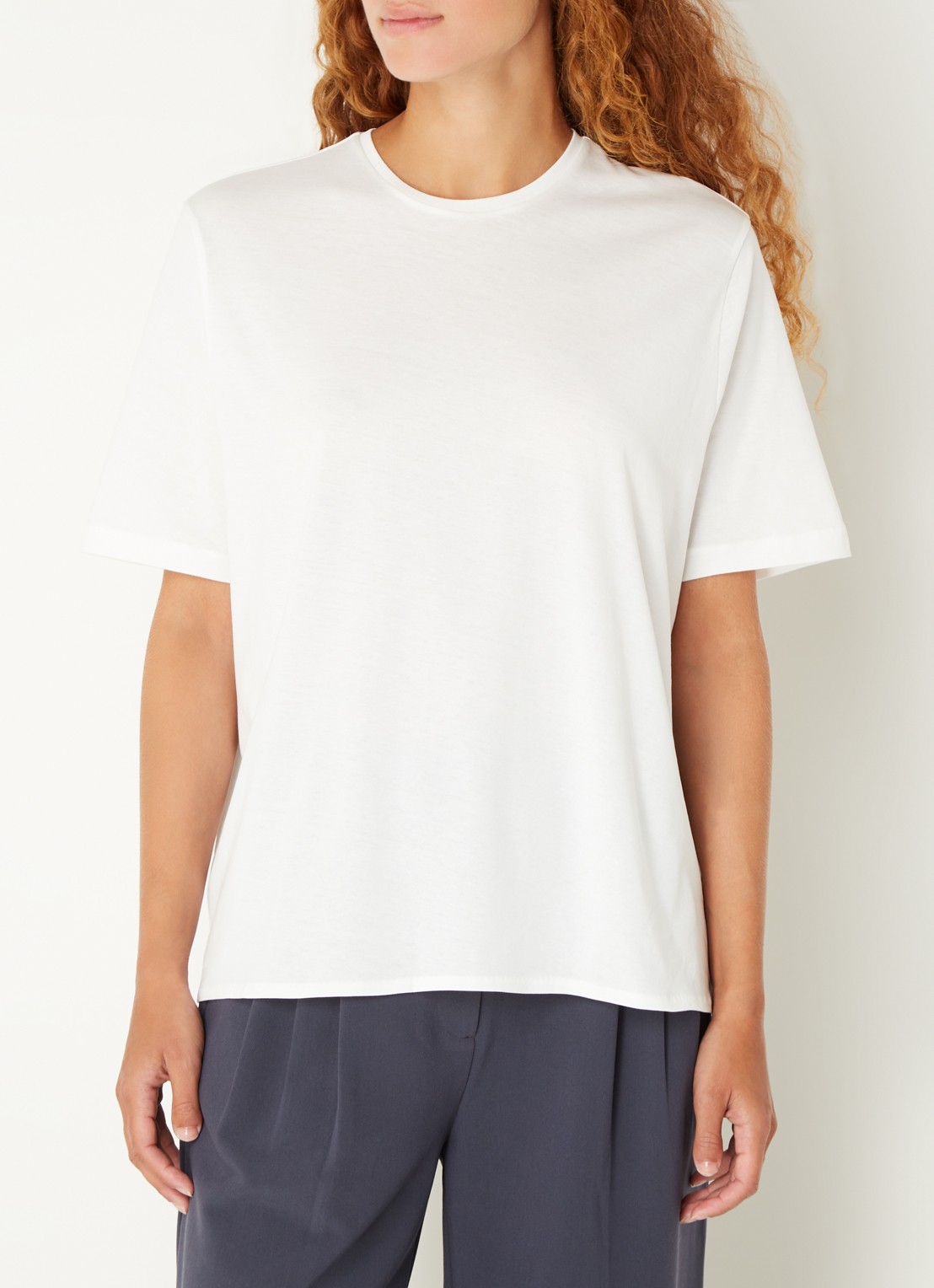 The Frankie Shop Harper T-shirt van  katoen - detail gebroken wit