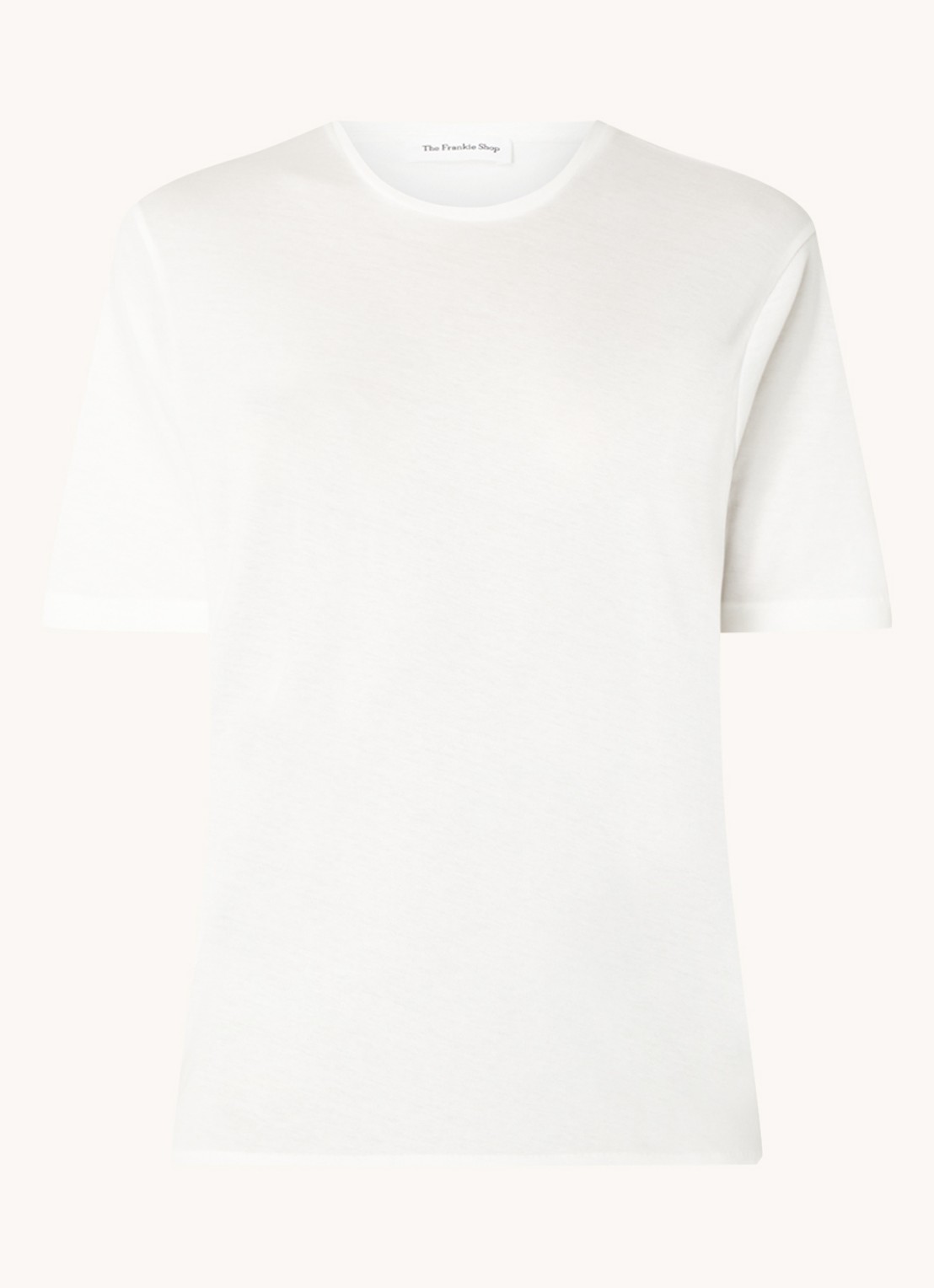 The Frankie Shop Harper T-shirt van  katoen - voorkant 2 gebroken wit