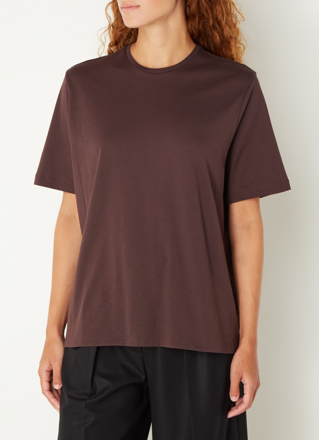 The Frankie Shop Harper T-shirt van  katoen - detail 2 bruin