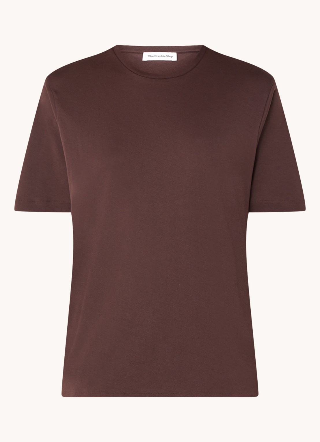 The Frankie Shop Harper T-shirt van  katoen - voorkant 3 bruin
