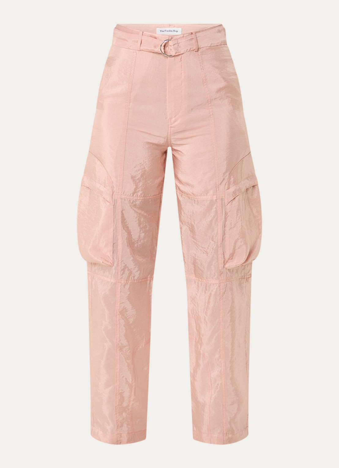 The Frankie Shop Kelly high waist straight fit broek met steekzakken - voorkant 2 roze