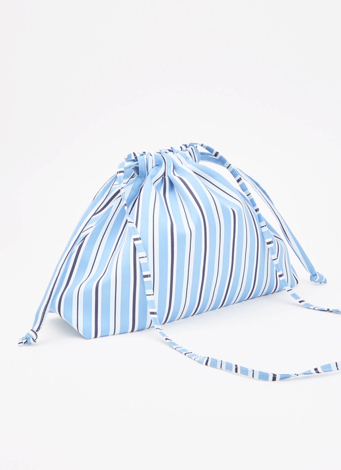 The Frankie Shop Morgan Small crossbodytas met streepprint - achterkant 5 blauw