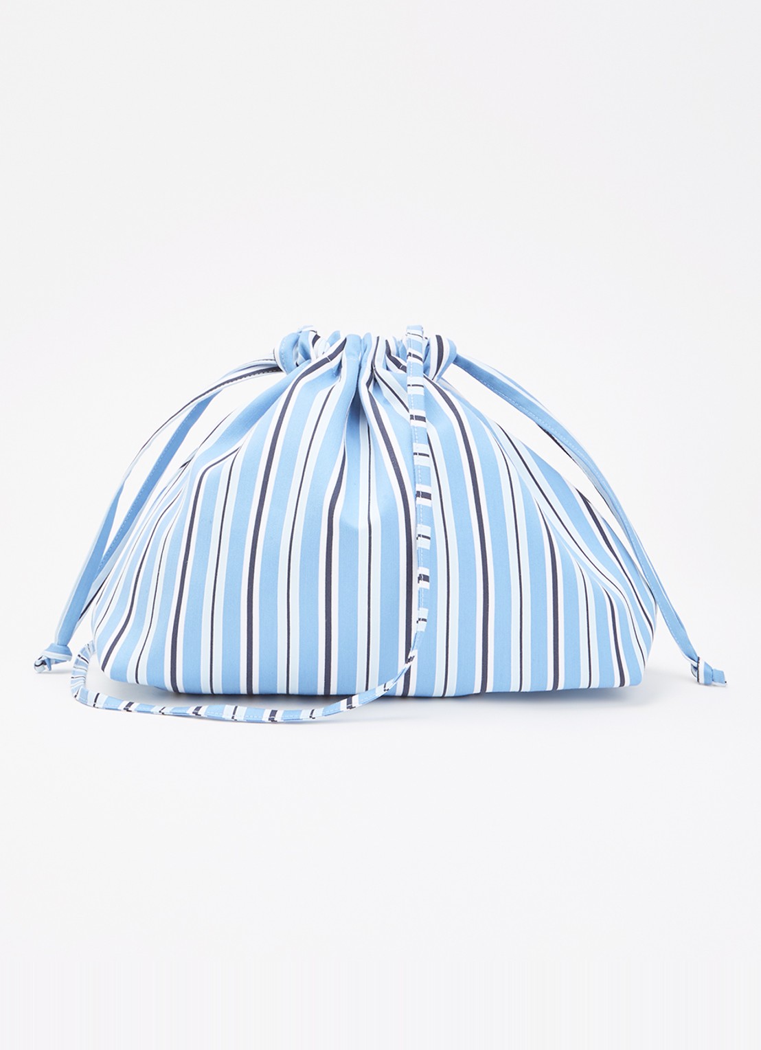The Frankie Shop Morgan Small crossbodytas met streepprint - voorkant 4 blauw