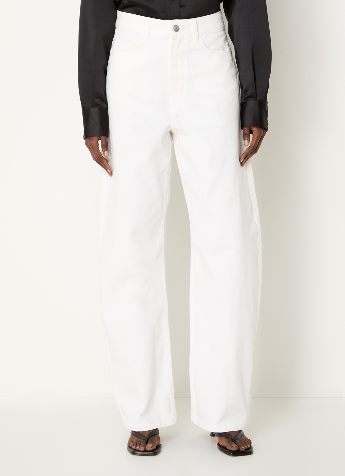 The Frankie Shop Nelton high waist balloon fit jeans met gekleurde wassing - detail 4 wit