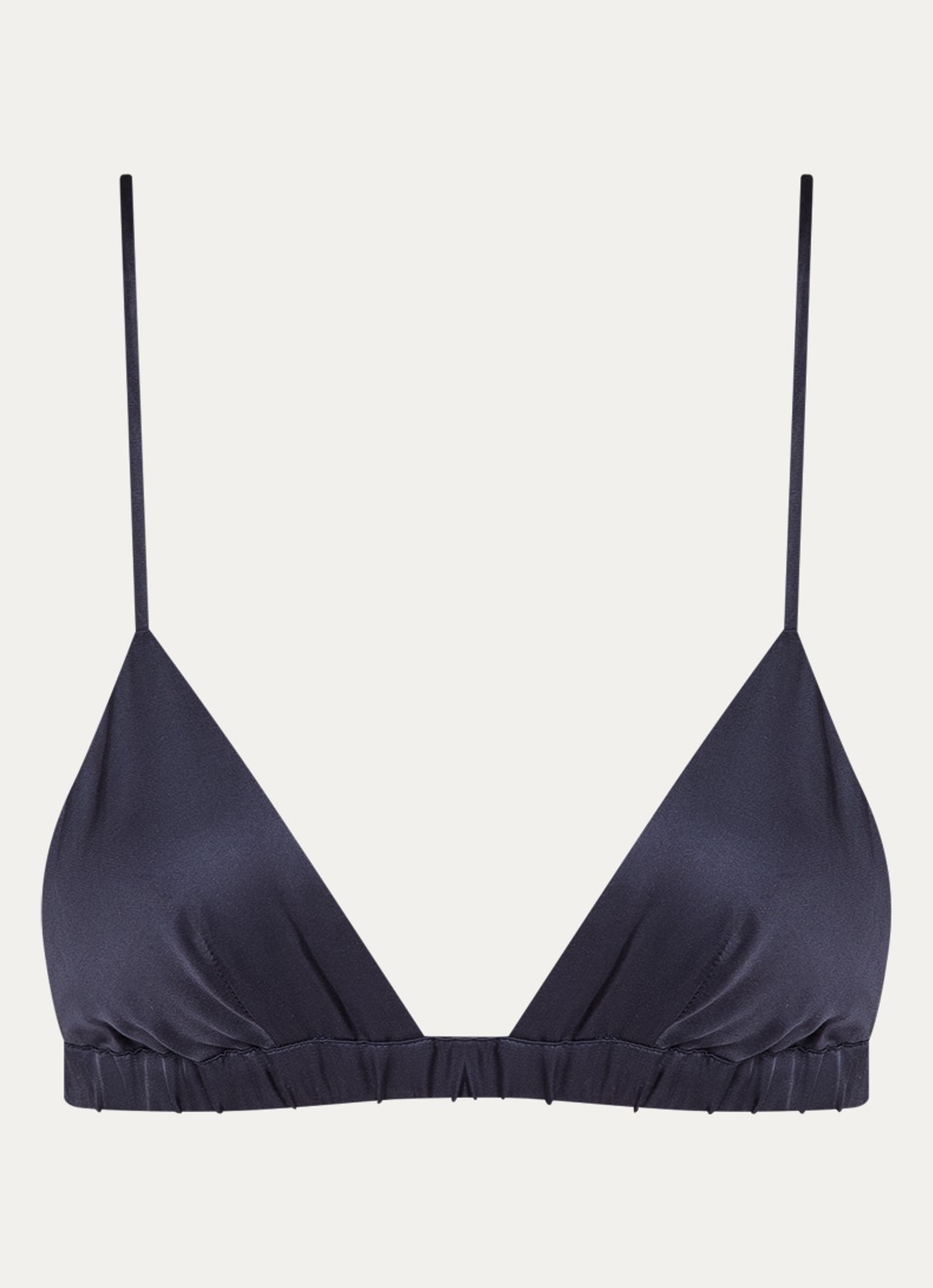 The Frankie Shop Nina bralette van satijn  - voorkant 2 donkerblauw