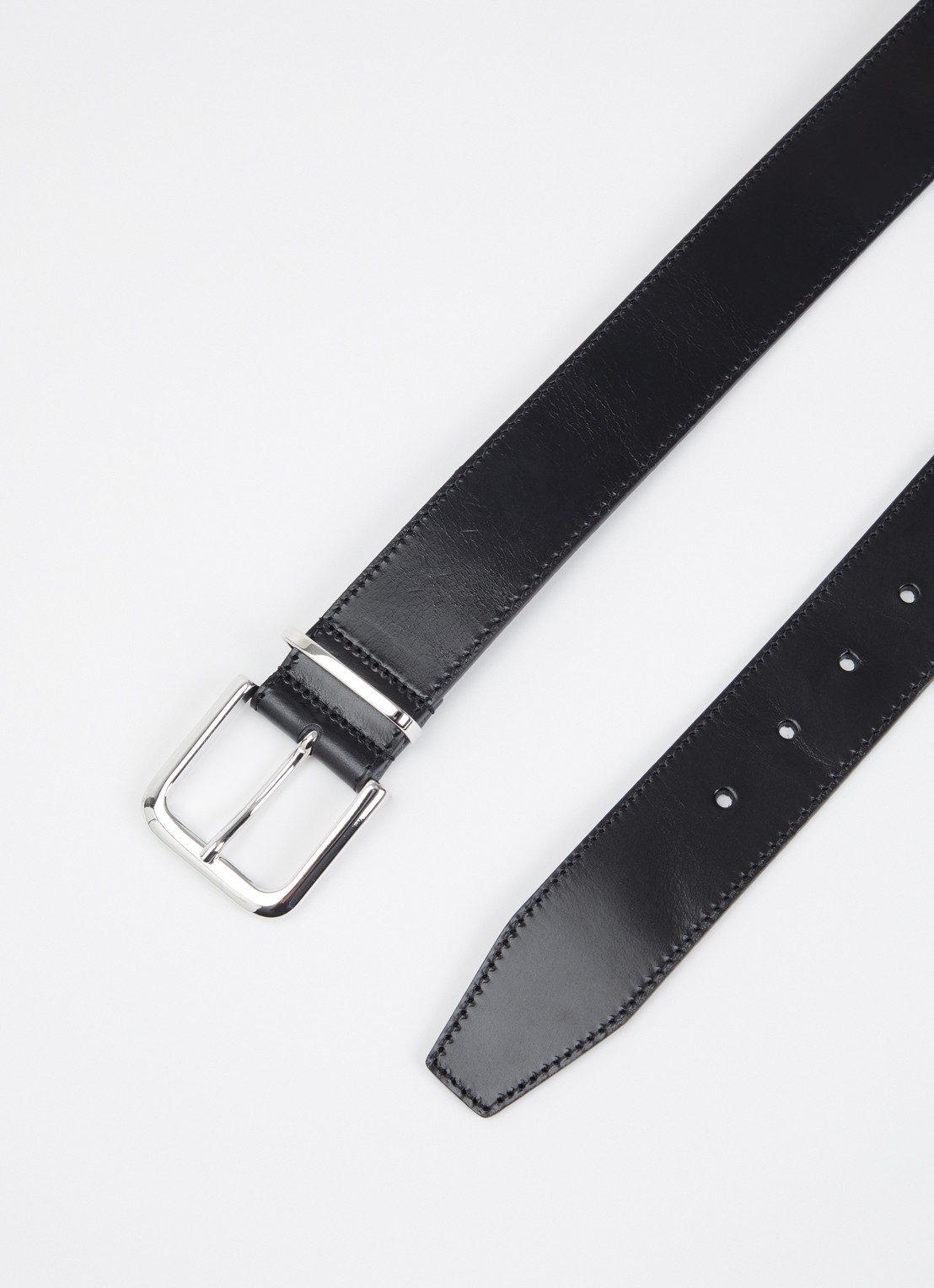 The Frankie Shop Sarno riem van leer - detail 2 zwart