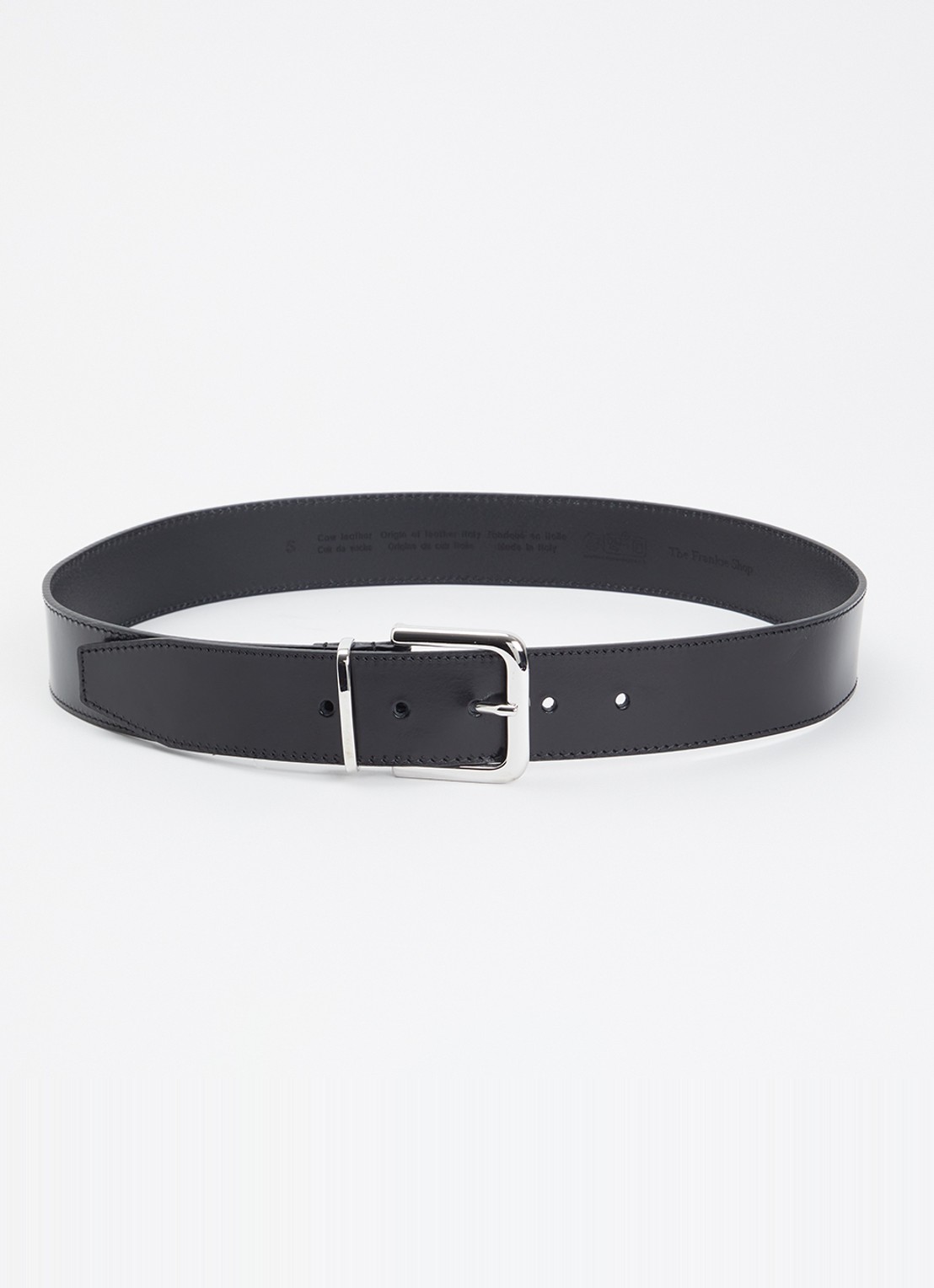 The Frankie Shop Sarno riem van leer - voorkant zwart