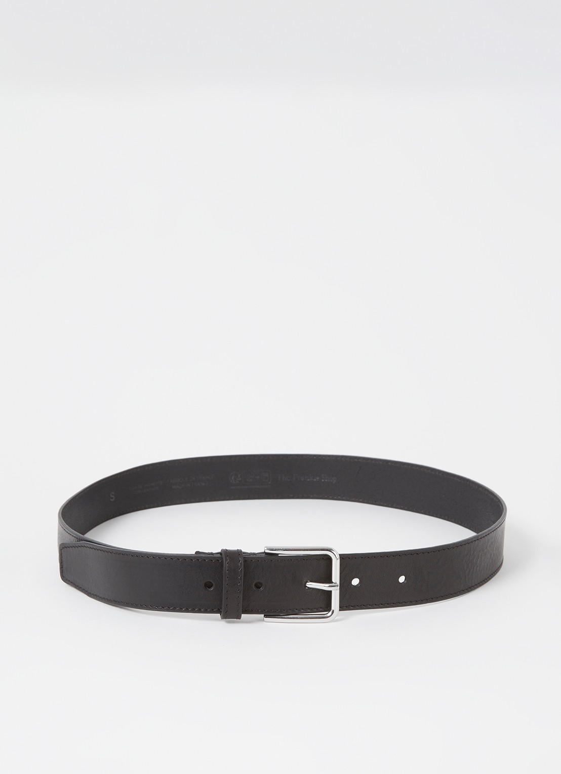 The Frankie Shop Toni riem van leer - voorkant zwart