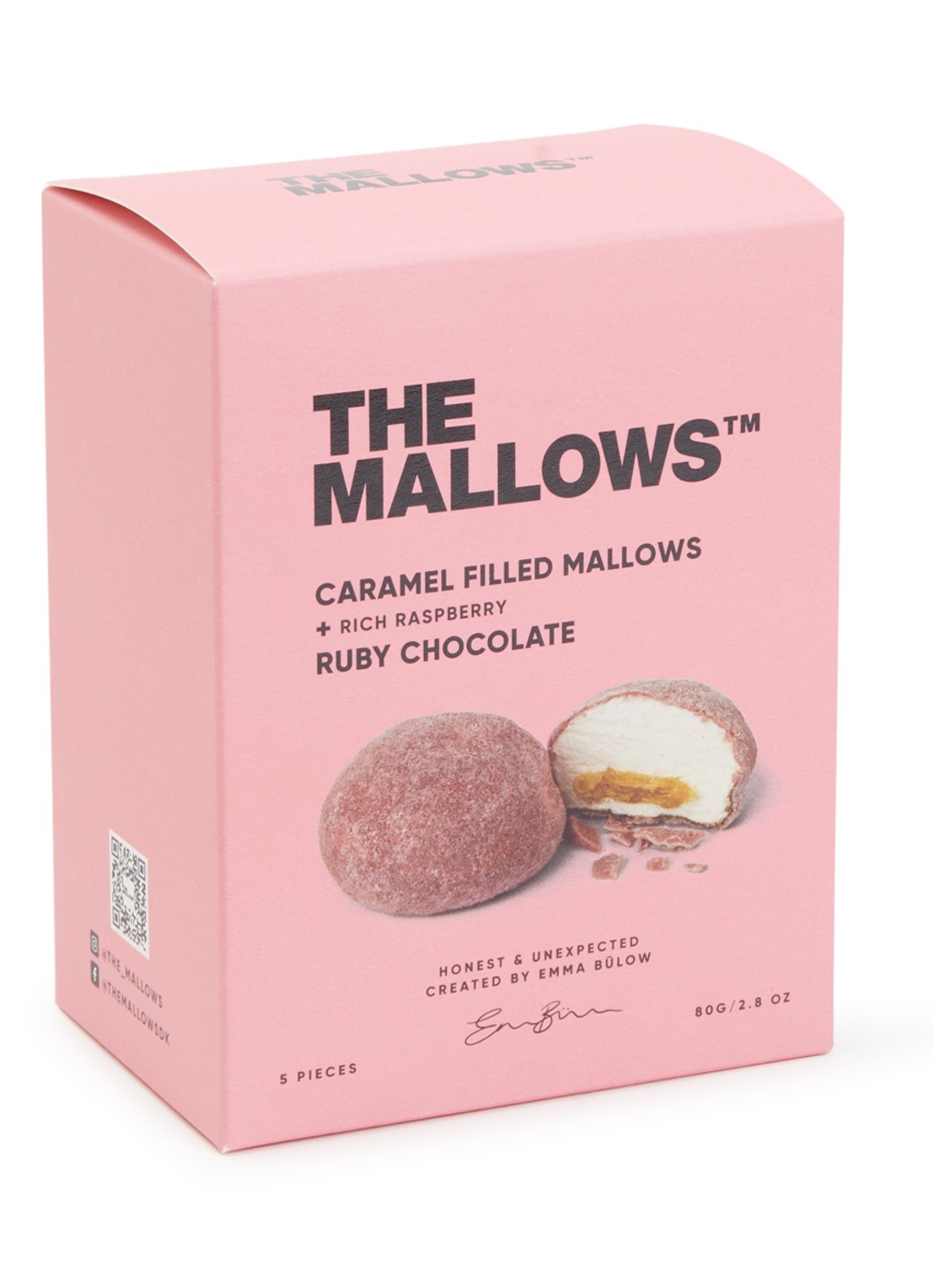 The Mallows Caramel Filled Mallows + Ruby Chocolate Box 5 stuks - voorkant undefined