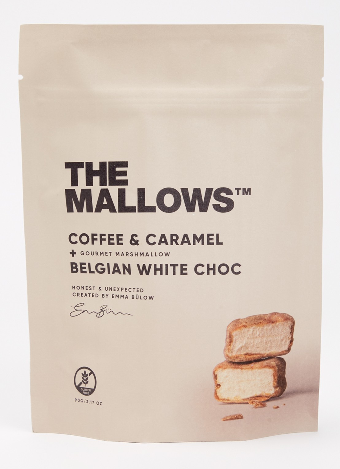 The Mallows Coffee & Caramel Mallows met witte chocolade 90 gram - voorkant 2 undefined
