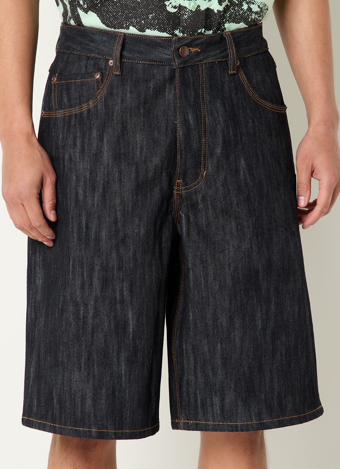 The New Originals 9-Dots straight fit korte broek van denim - detail 3 indigo