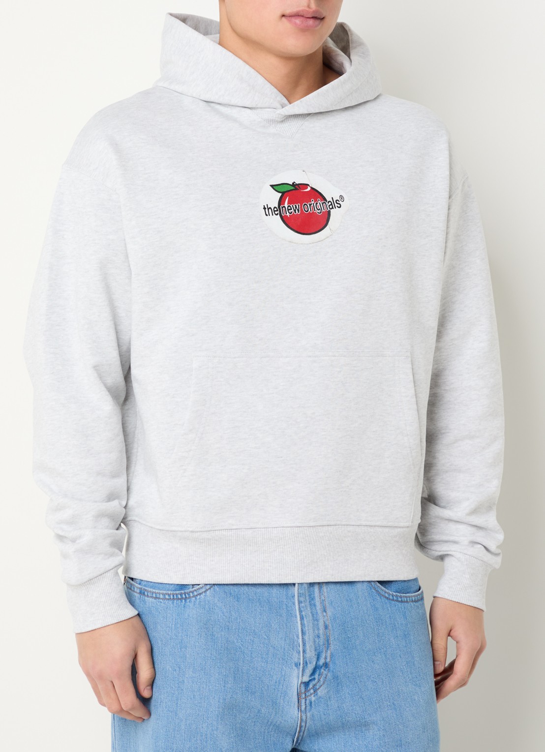 The New Originals Apple hoodie met logo - detail grijsmele