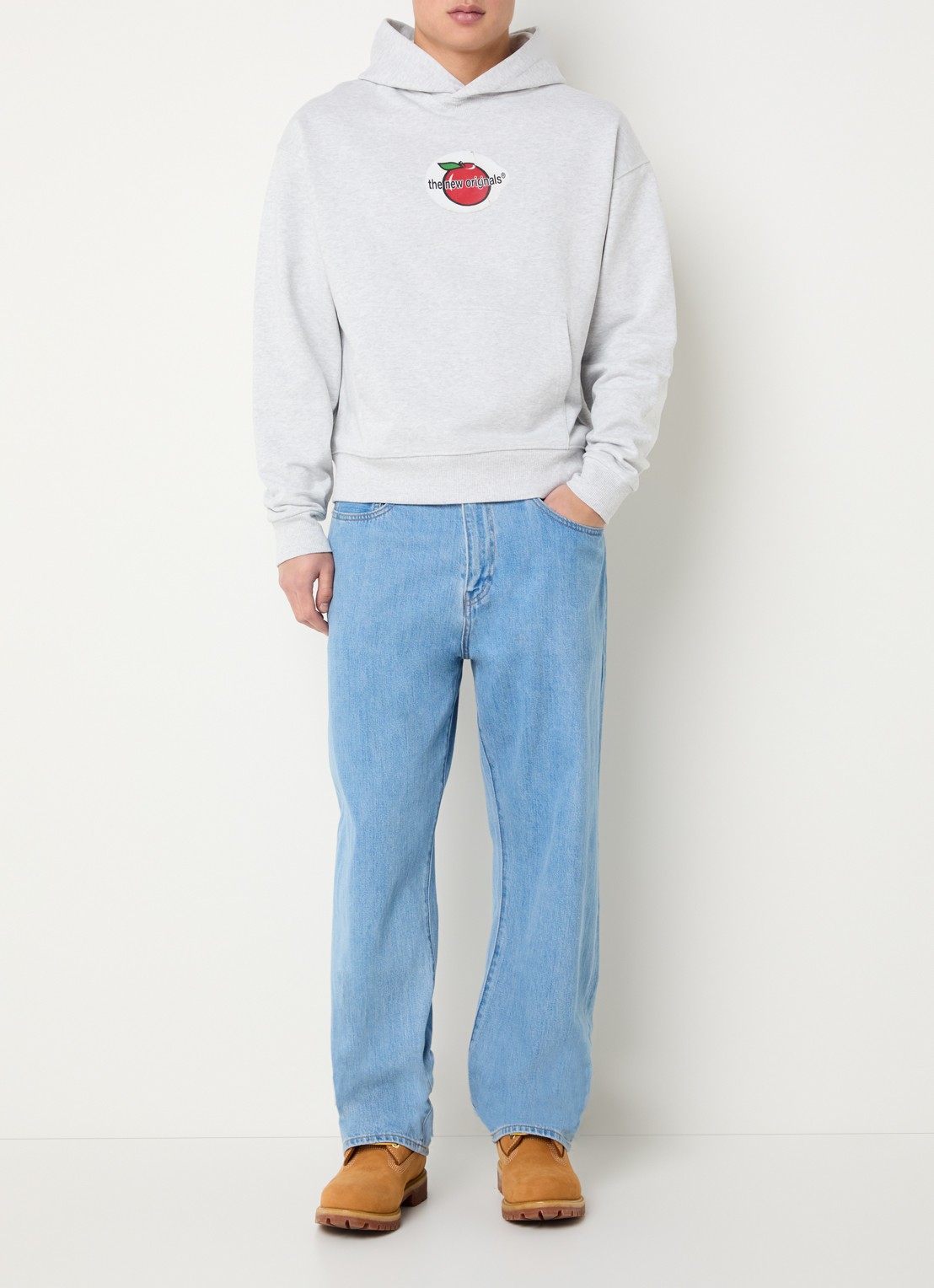 The New Originals Apple hoodie met logo - voorkant 5 grijsmele