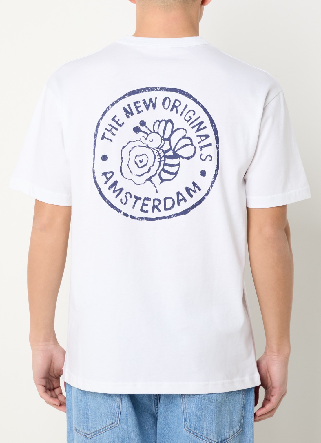 The New Originals Bee Camp T-shirt met logo- en backprint - detail 3 wit