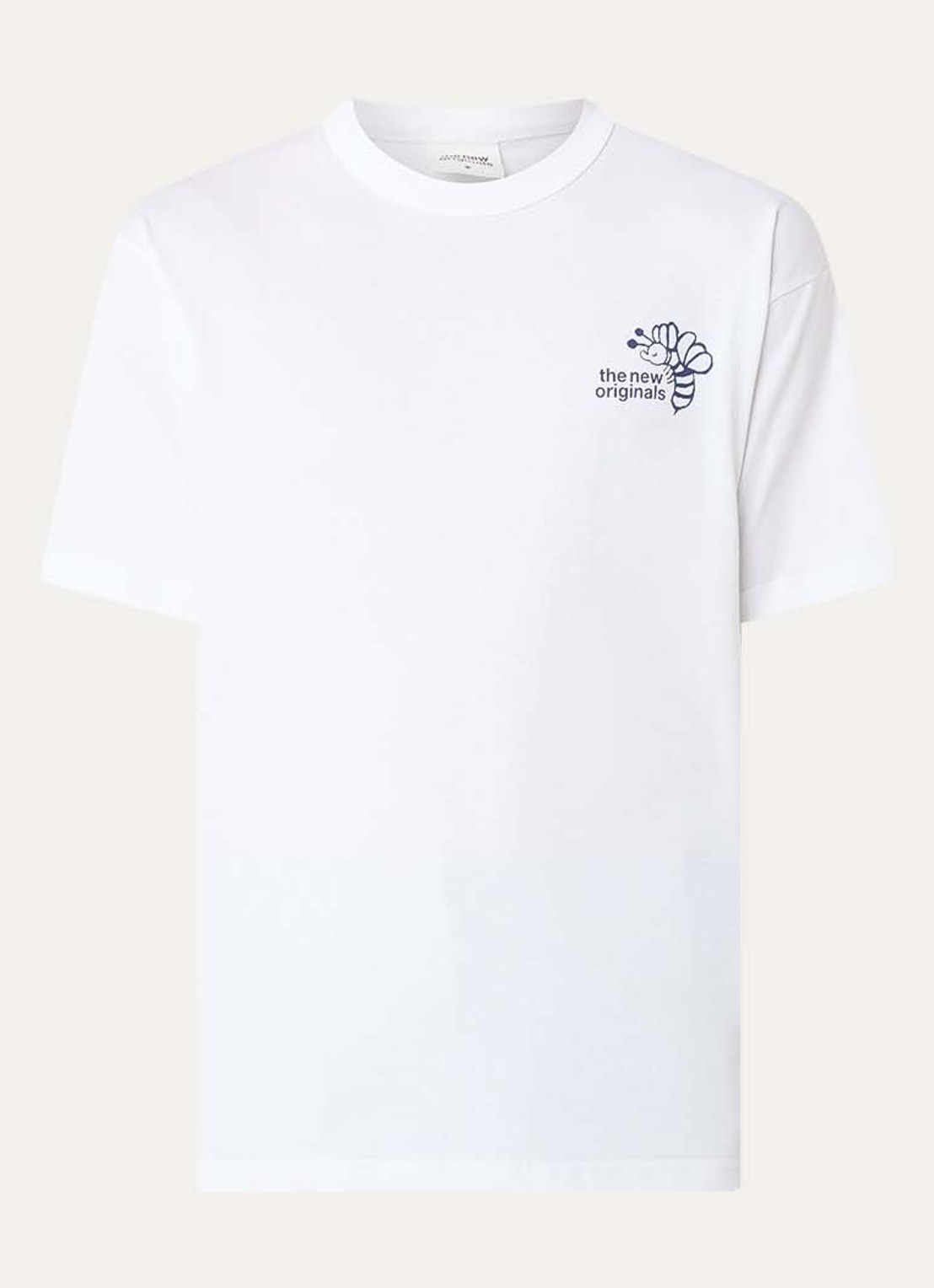 The New Originals Bee Camp T-shirt met logo- en backprint - voorkant wit