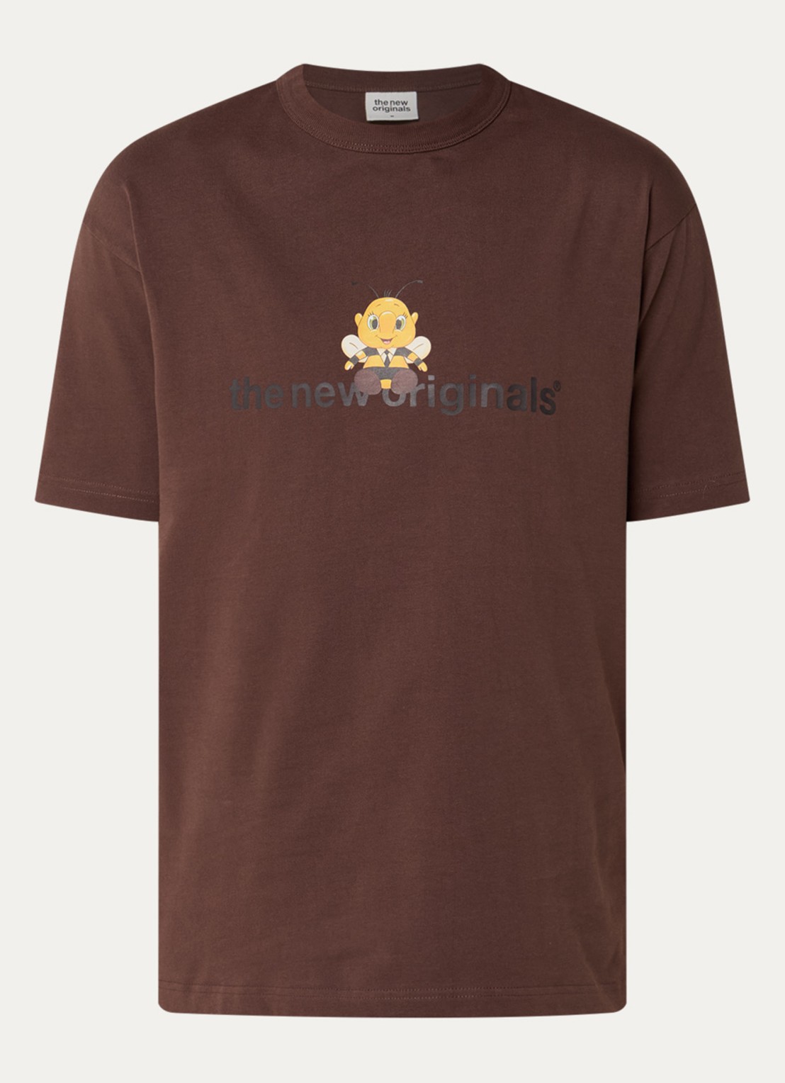 The New Originals Bee Clip Art T-shirt met logoprint - voorkant 2 bruin