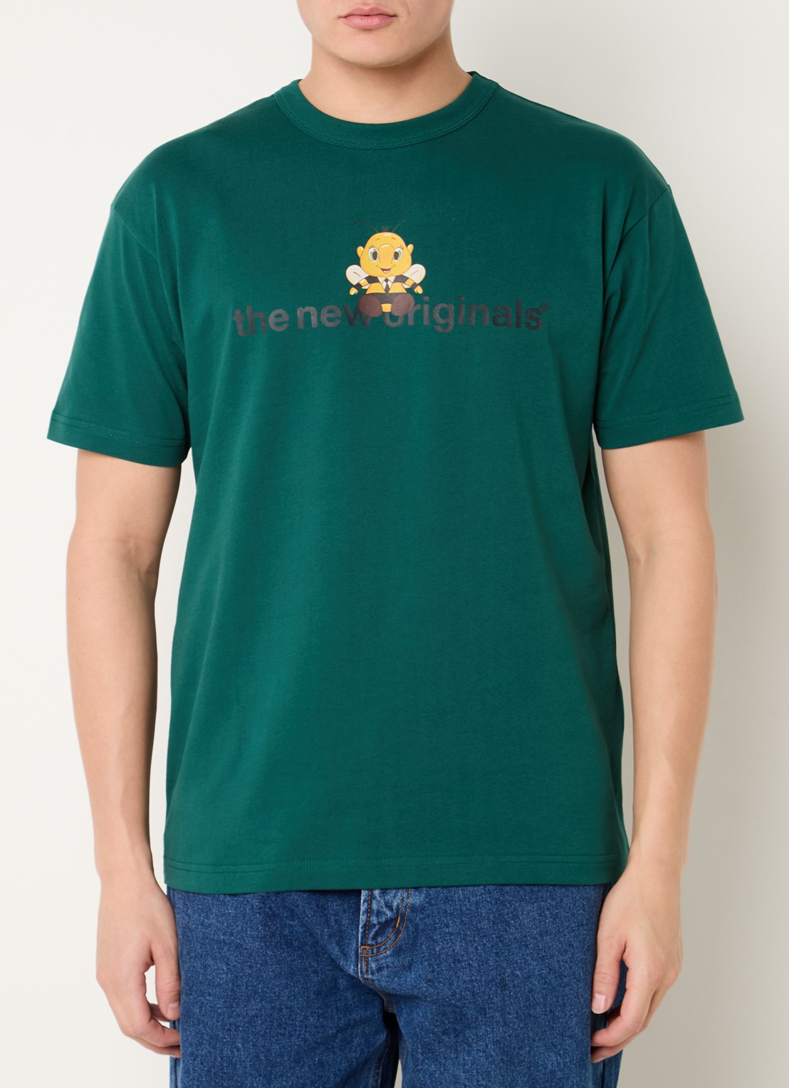 The New Originals Bee Clip Art T-shirt met logoprint - detail 4 groen