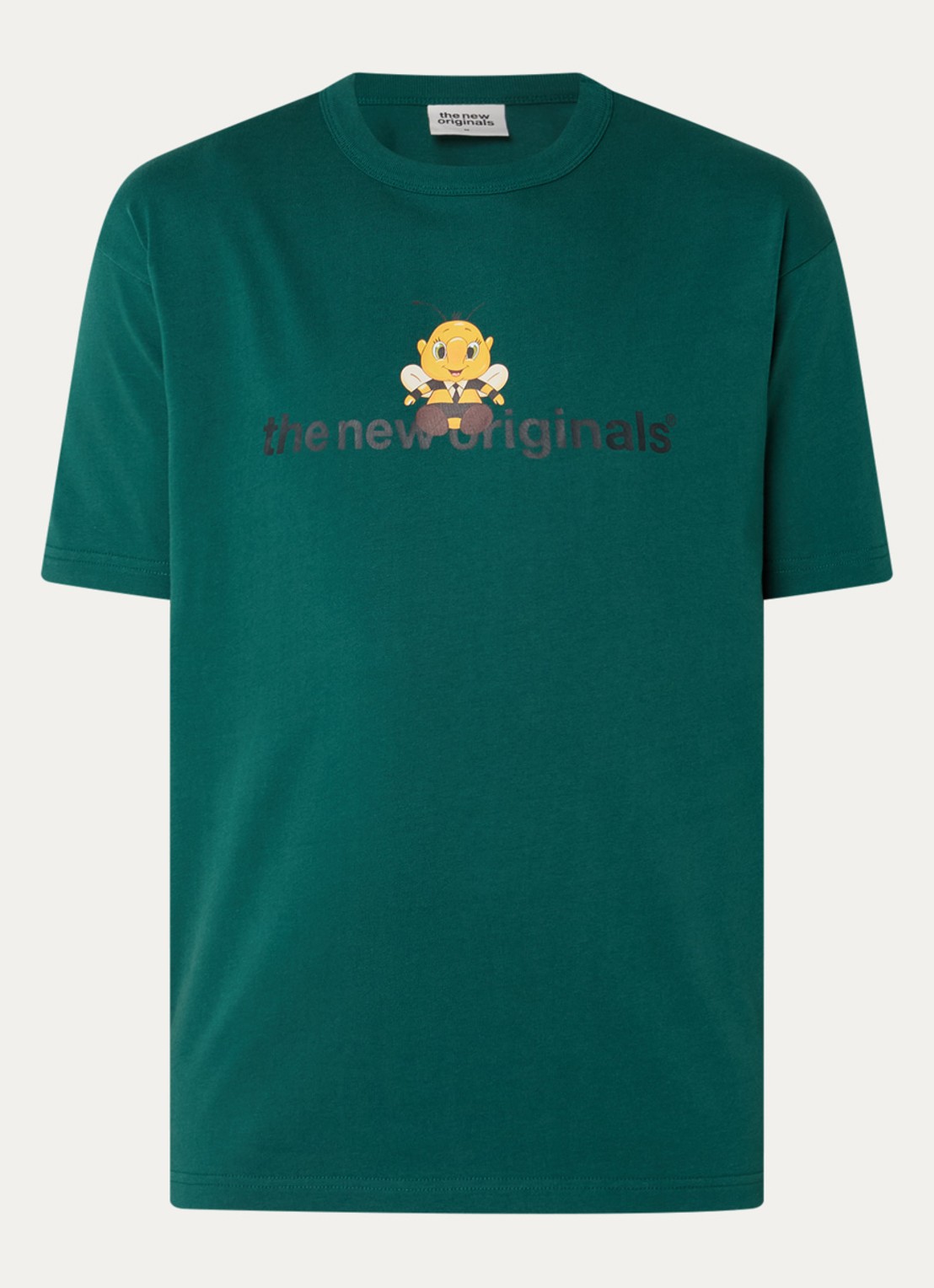 The New Originals Bee Clip Art T-shirt met logoprint - voorkant 2 groen