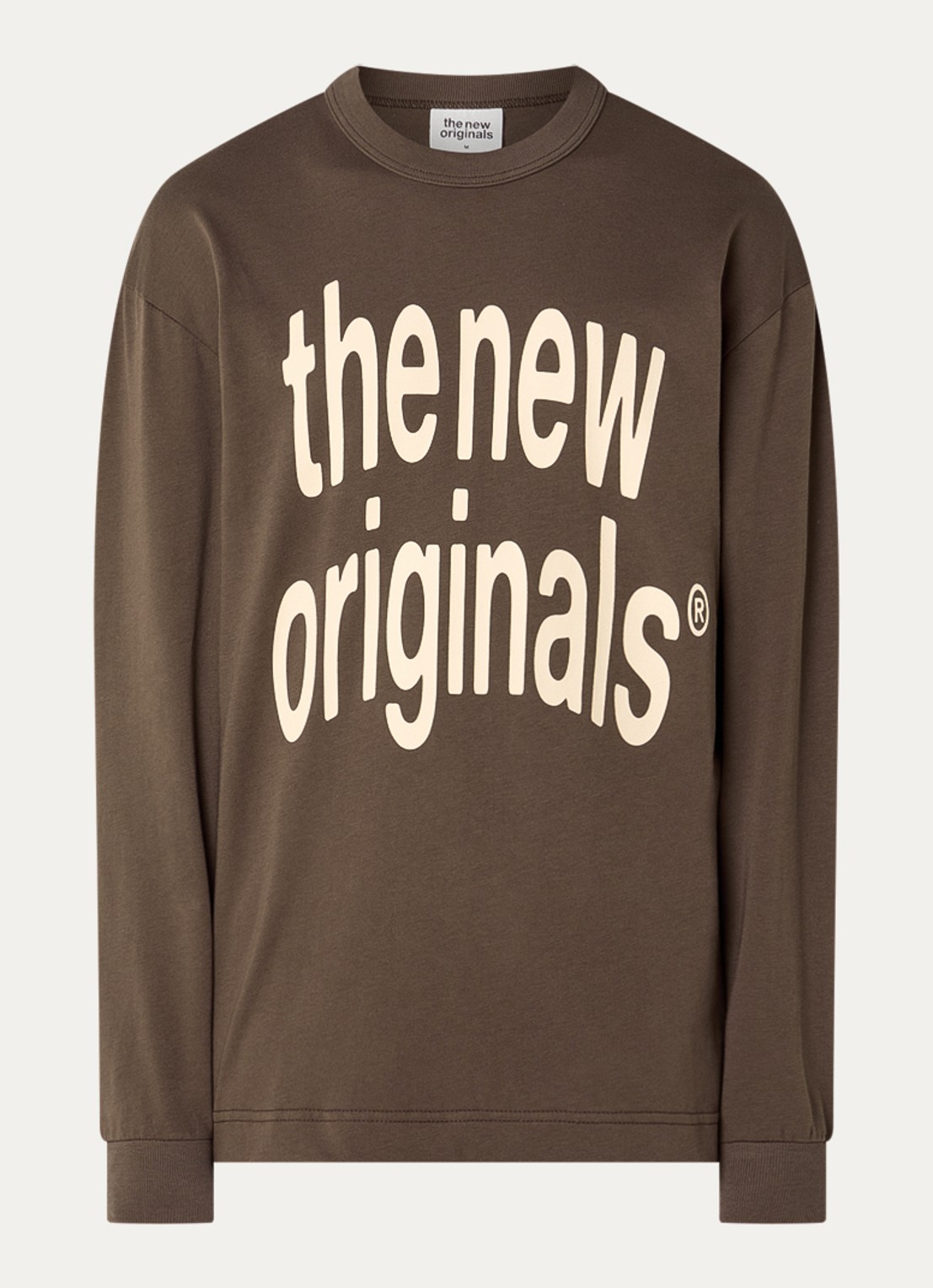The New Originals Big Logo long sleeve met print - voorkant 2 bruin