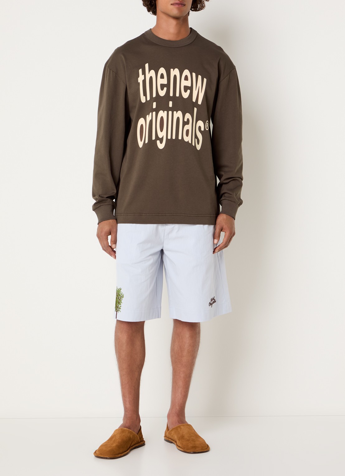 The New Originals Big Logo long sleeve met print - voorkant 3 bruin