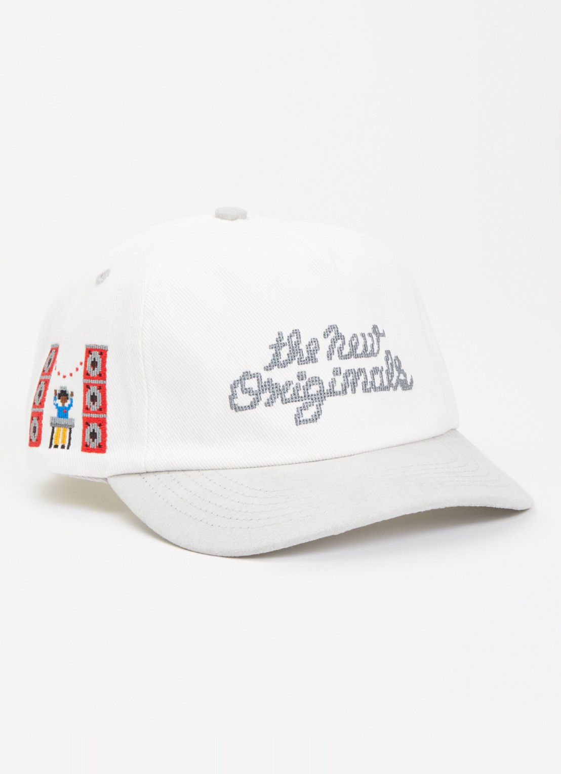 The New Originals Block Party pet met logoborduring  - voorkant wit