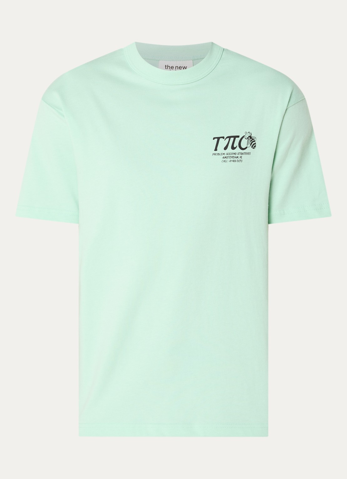 The New Originals Busy Bee T-shirt met logo- en backprint - voorkant mint