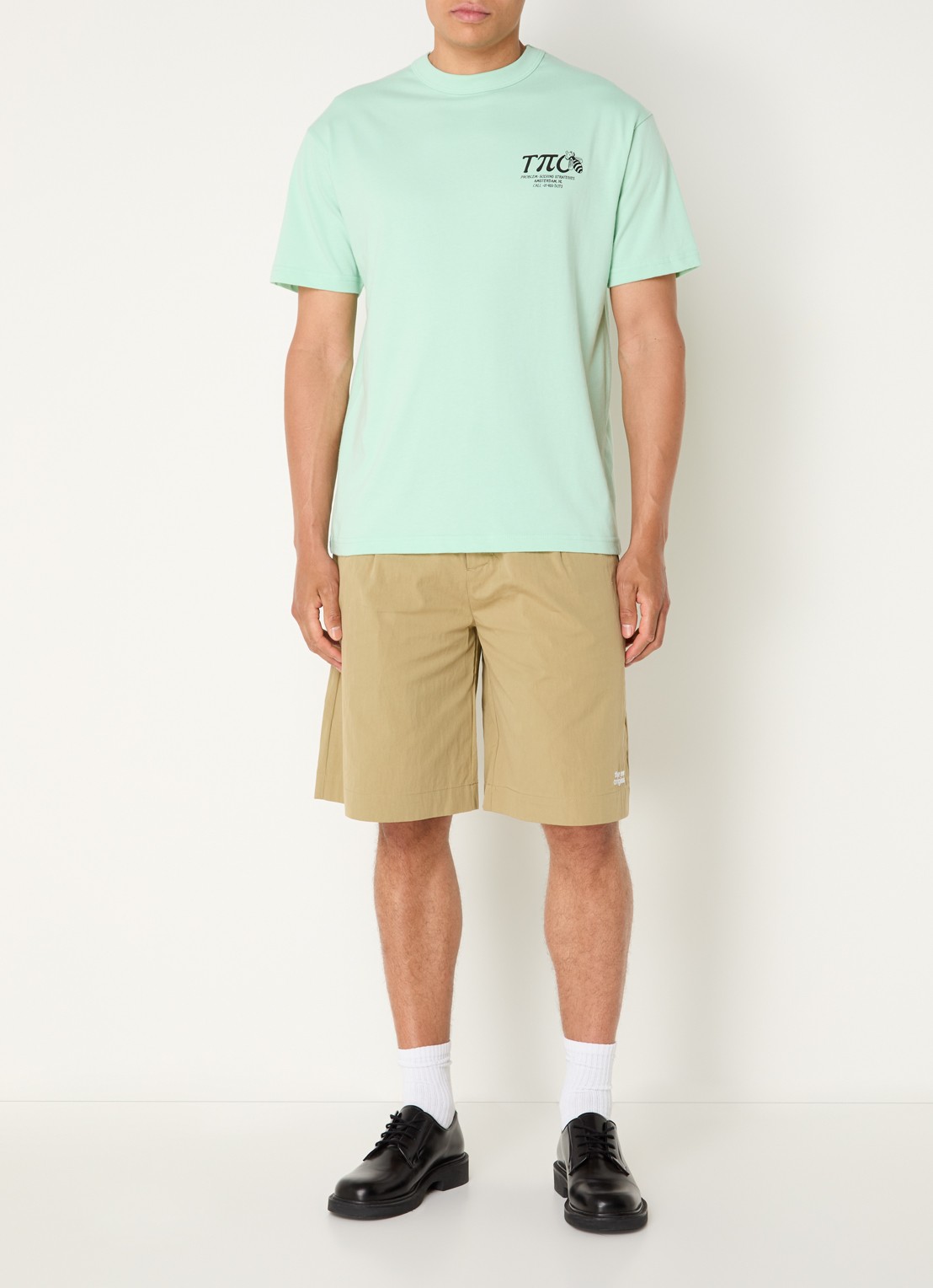 The New Originals Busy Bee T-shirt met logo- en backprint - voorkant 2 mint