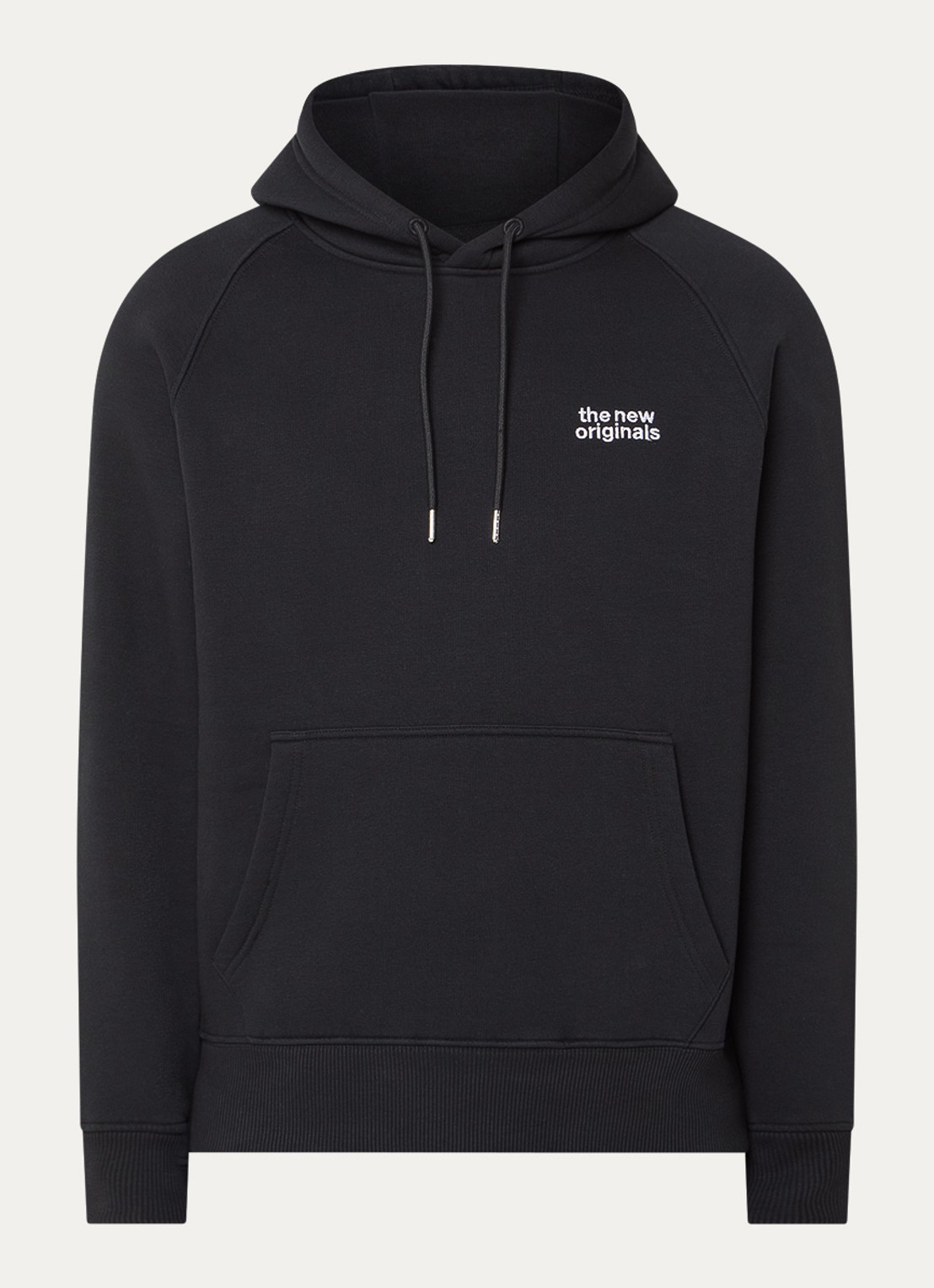 The New Originals Catna hoodie met logo- en backprint - voorkant zwart