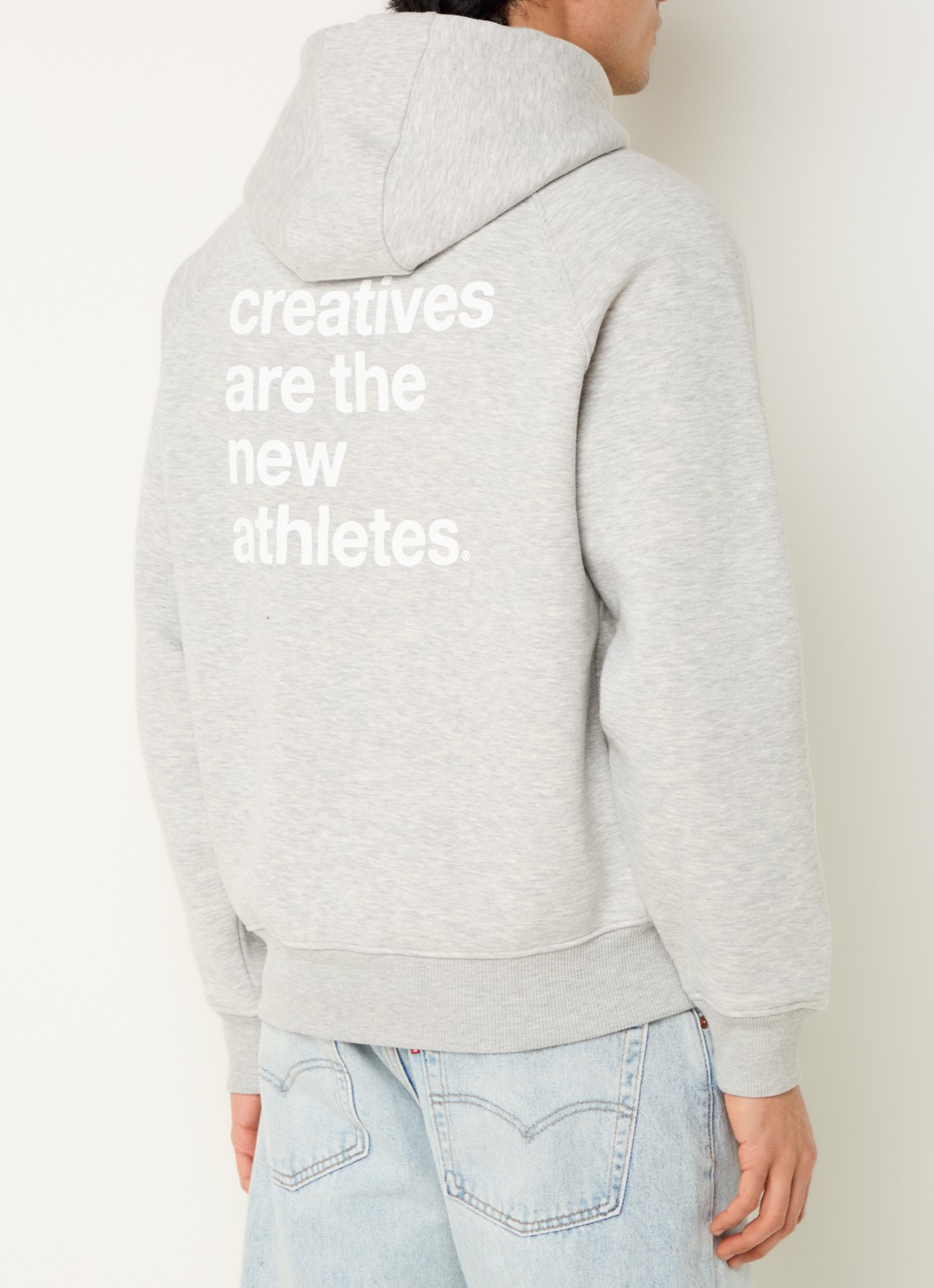 The New Originals Catna hoodie met logoborduring en backprint - detail 4 grijsmele