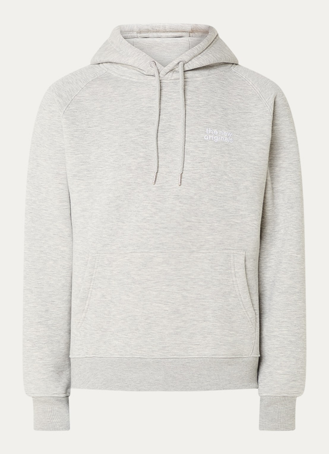 The New Originals Catna hoodie met logoborduring en backprint - voorkant grijsmele