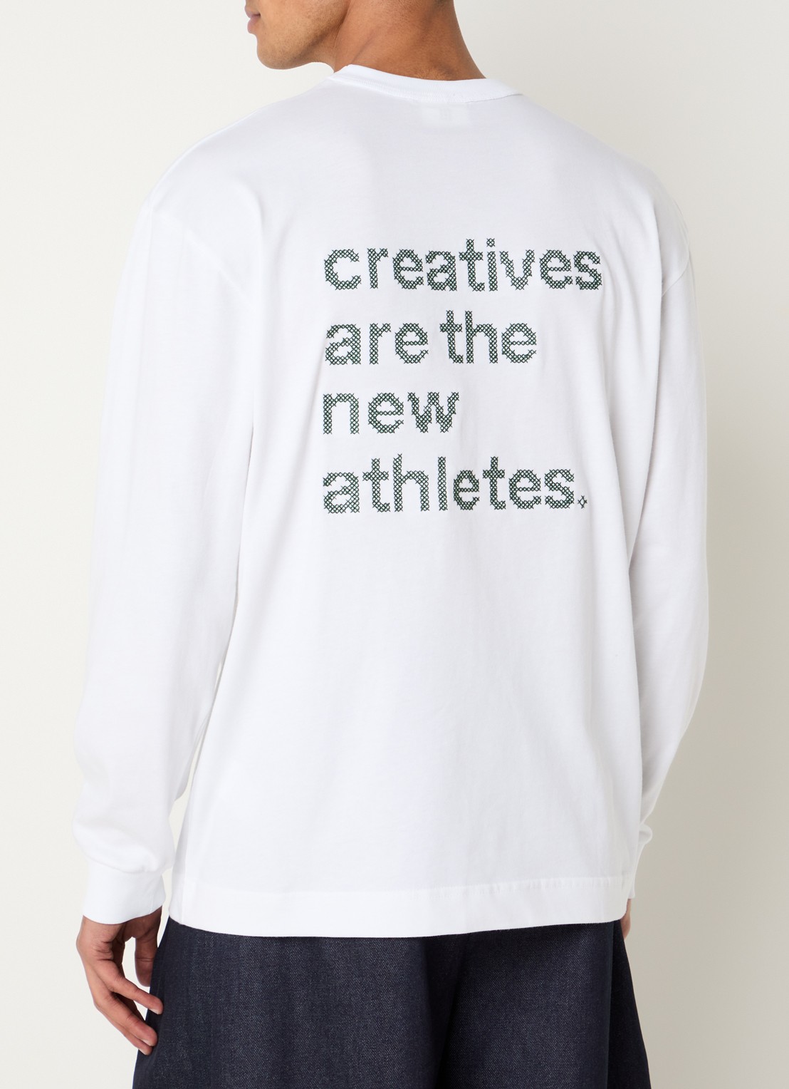 The New Originals Catna longsleeve met logoborduring - detail 2 wit