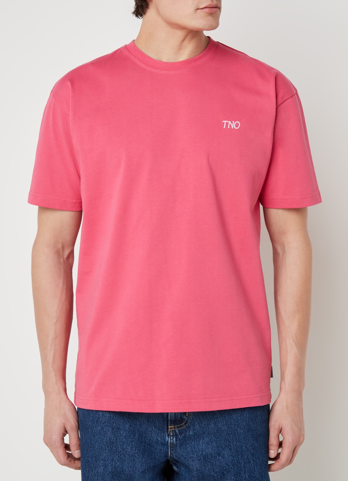 The New Originals Catna T-shirt met logo- en backprint - achterkant koraalroze