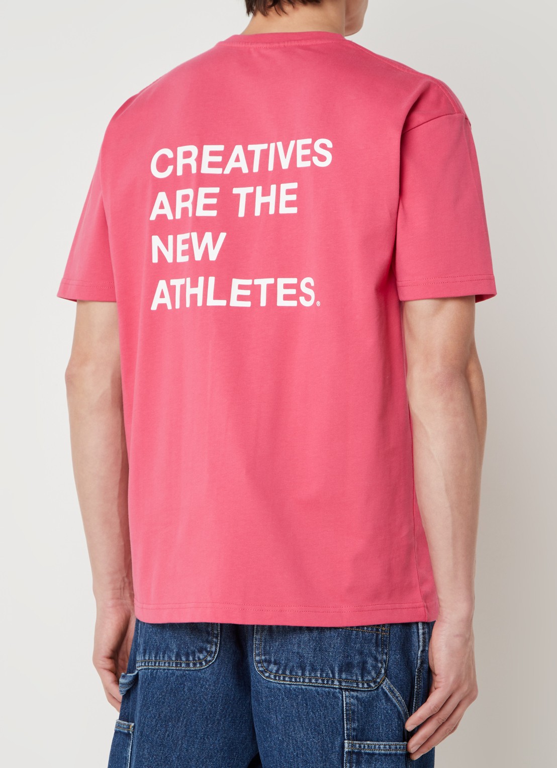 The New Originals Catna T-shirt met logo- en backprint - detail 4 koraalroze