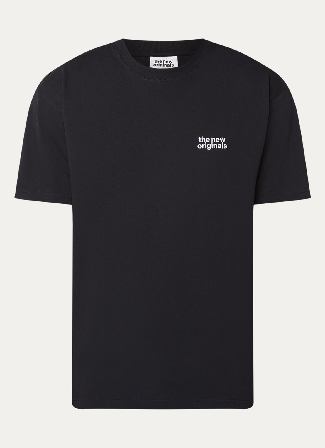 The New Originals Catna T-shirt met logo- en backprint - voorkant 2 zwart