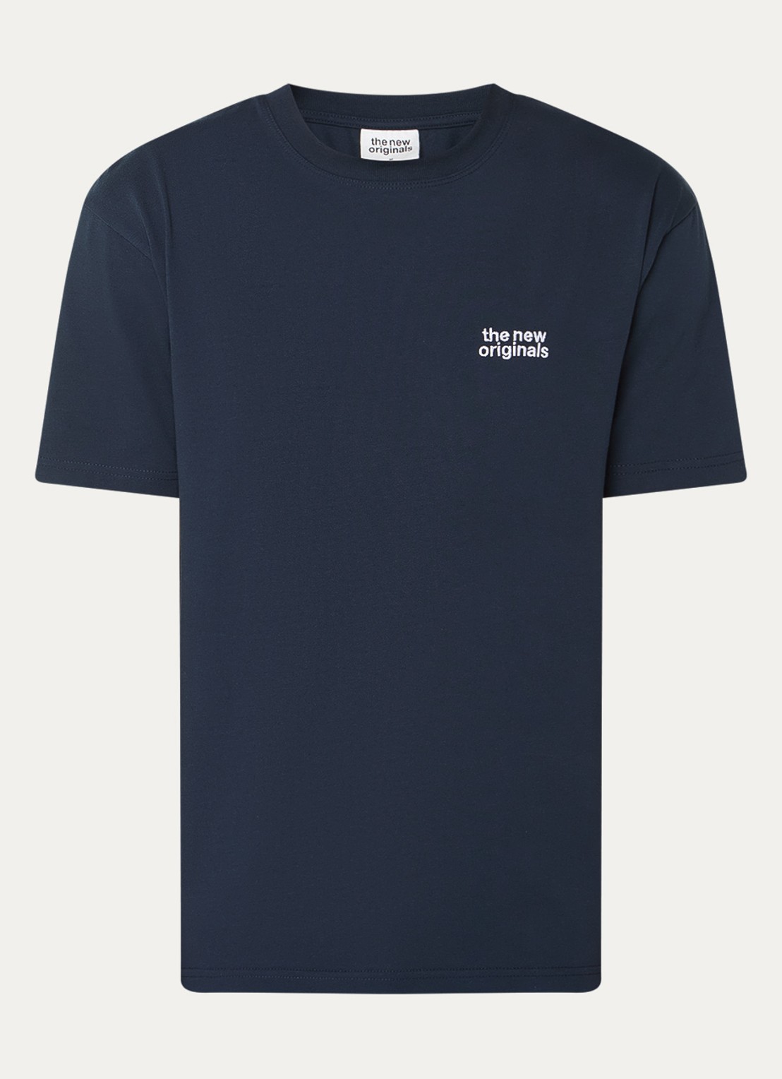 The New Originals Catna T-shirt met logo- en backprint - voorkant 3 indigo